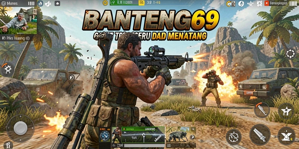 Screenshot BANTENG69 menampilkan aksi seru dalam gameplay TPS.