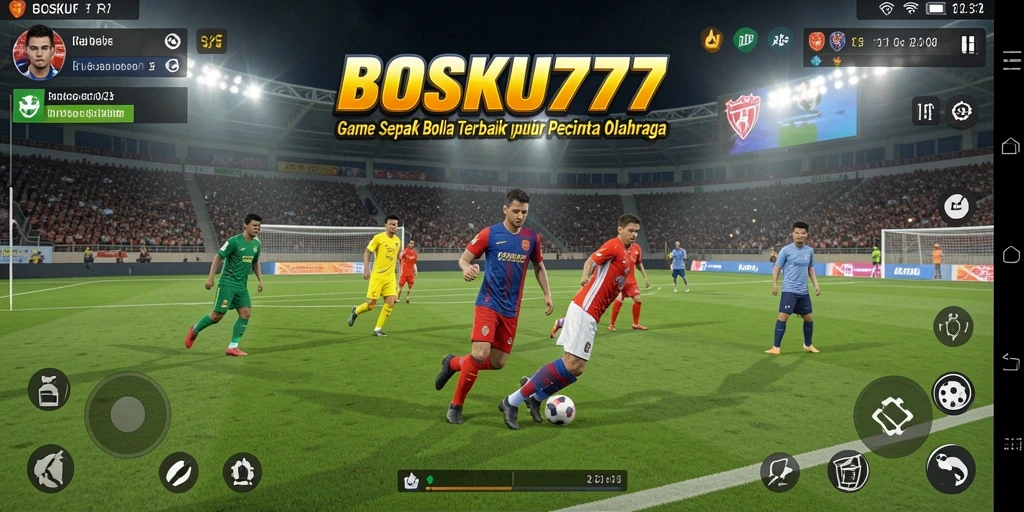 Tangkapan layar utama BOSKU777 dengan aksi permainan sepak bola yang seru.