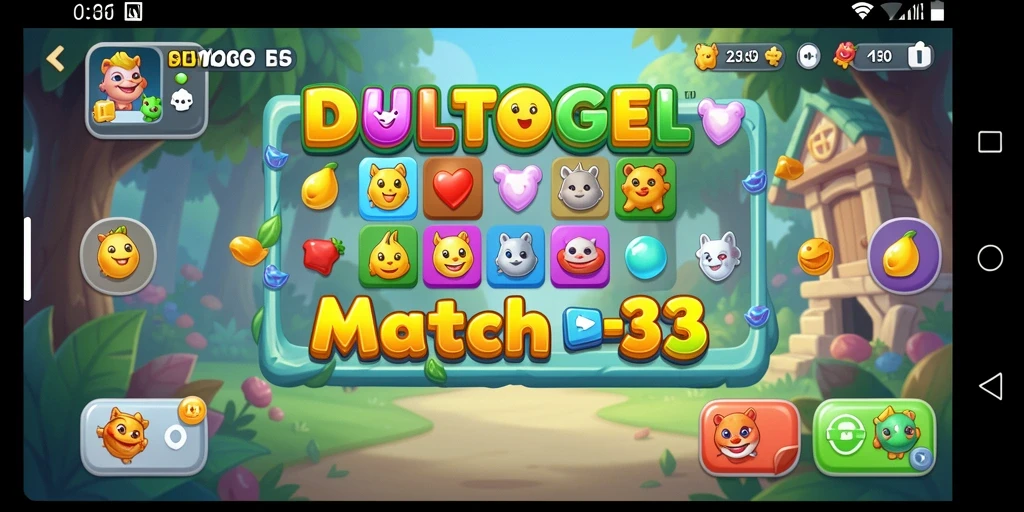 Gameplay menarik DULTOGEL dengan level Match-3 yang menantang.