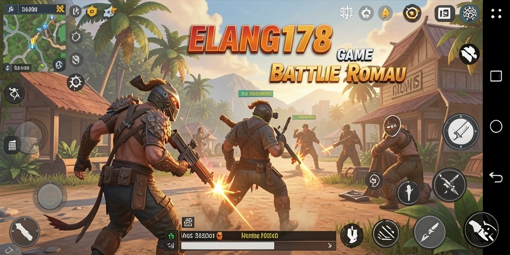 Tangkapan layar ELANG178 yang menunjukkan aksi seru dalam pertempuran Battle Royale.