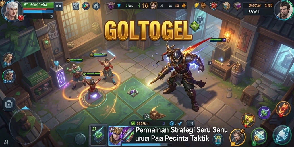 Tangkapan layar permainan GOLTOGEL dengan berbagai aksi strategi intens.