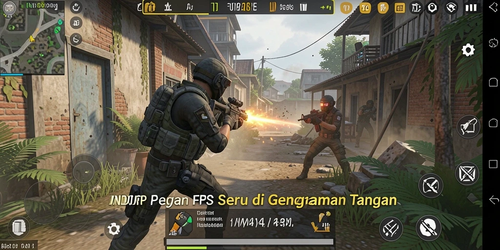 Tangkapan layar <strong>INDORP</strong> menampilkan aksi tembak-menembak yang seru di medan perang.
