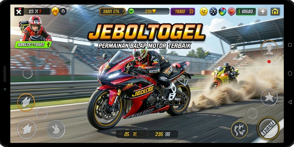 Gameplay JEBOLTOGEL yang seru dan menegangkan di lintasan balap.