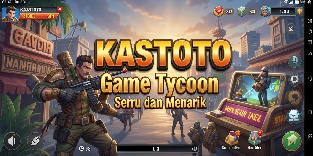 Screenshot gameplay KASTOTO menampilkan strategi bisnis yang intens.