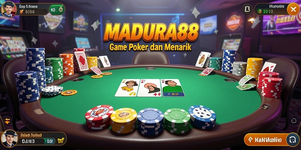 Screenshot MADURA88 menampilkan serunya gameplay poker yang kompetitif.