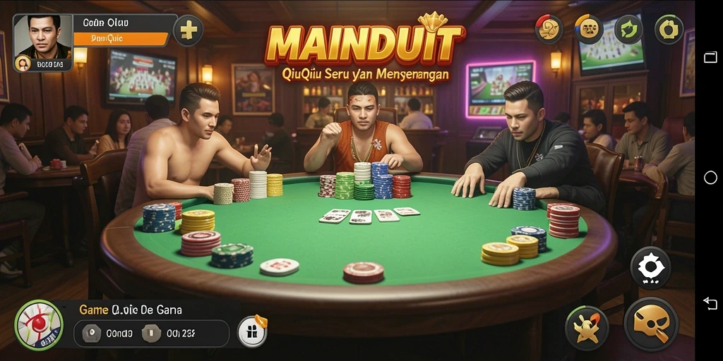 Tampilan gameplay seru di MAINDUIT dengan kartu QiuQiu.