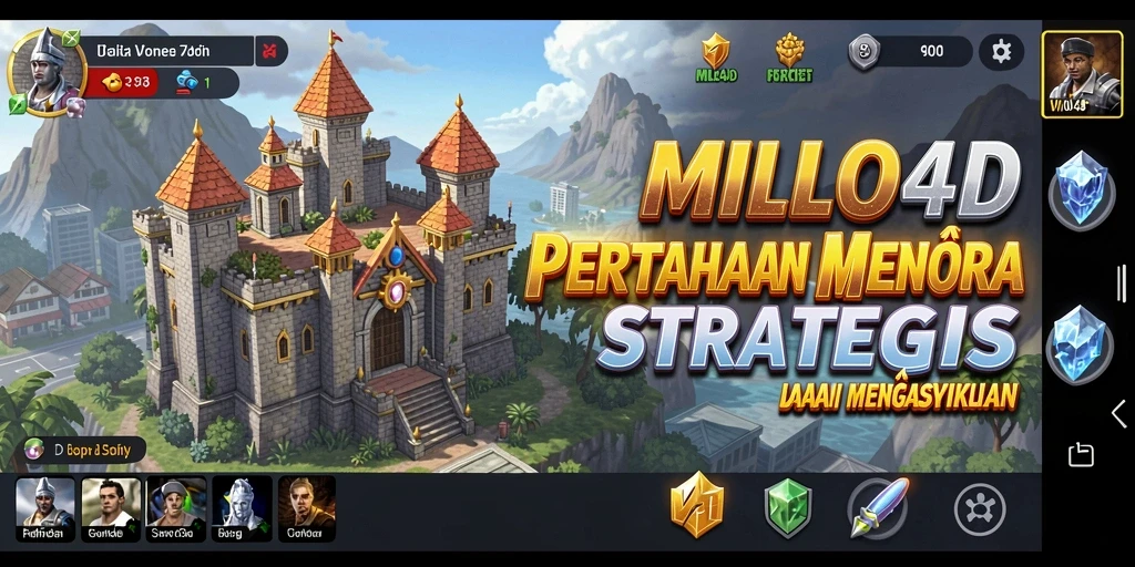 Tampilan gameplay menara pertahanan yang mendebarkan di MILO4D.