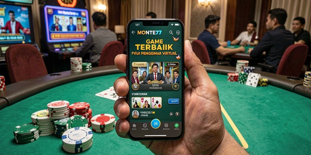 Tampilan gameplay menarik dari MONTE77 yang penuh strategi poker.