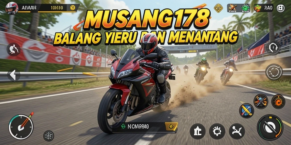 Tampilan gameplay seru dari balapan motor di MUSANG178.