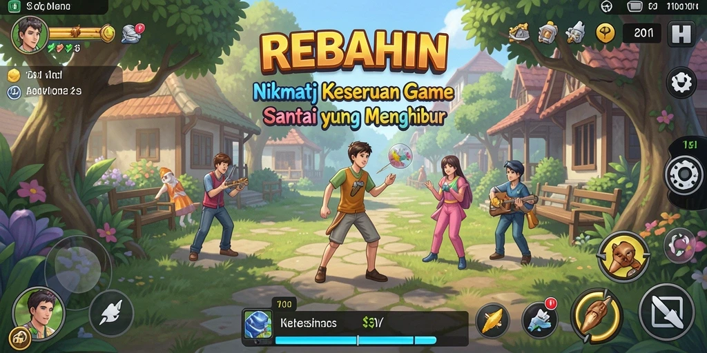 Screenshot menampilkan gameplay seru dan warna-warni REBAHIN.