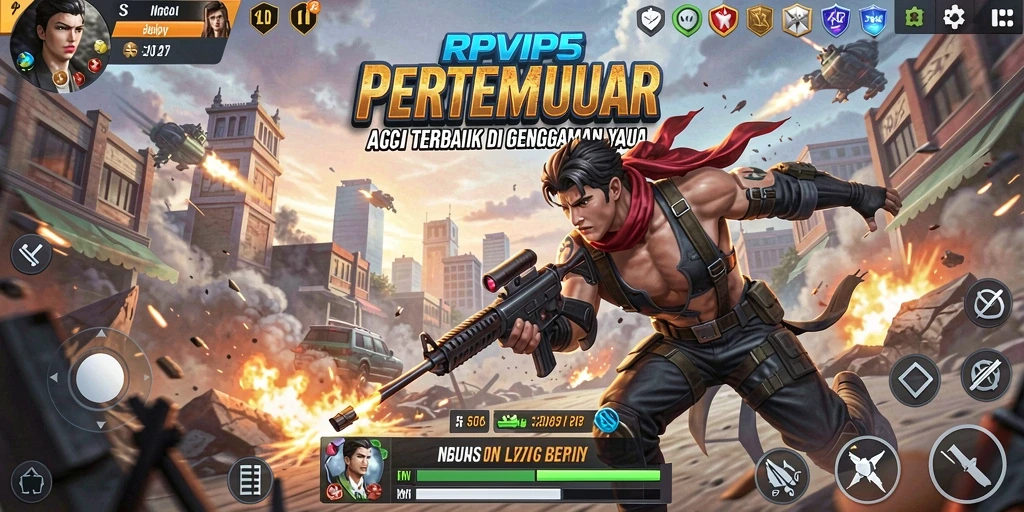 Screenshot RPVIP5 menampilkan aksi pertempuran mendebarkan dengan visual yang memukau.