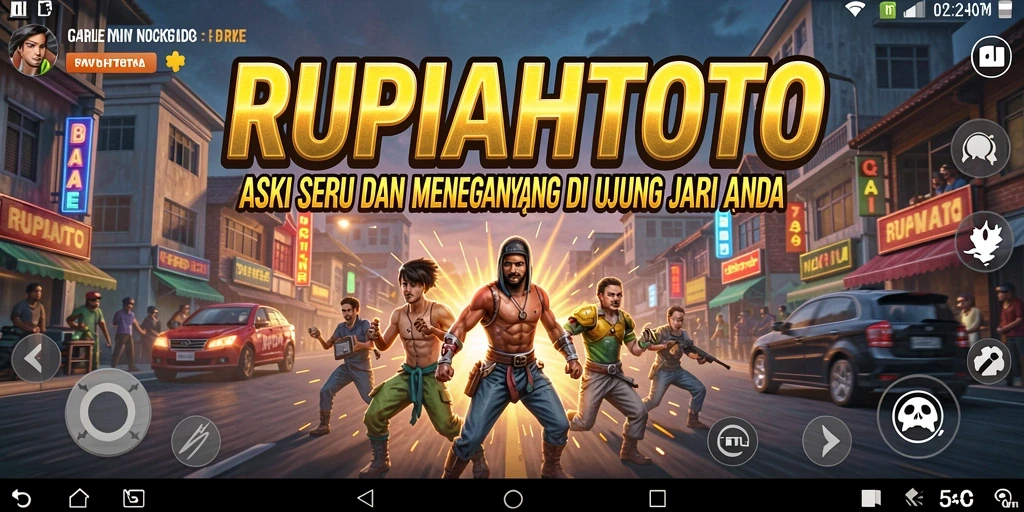 Screenshot RUPIAHTOTO menampilkan aksi pertempuran menegangkan dan karakter dinamis.