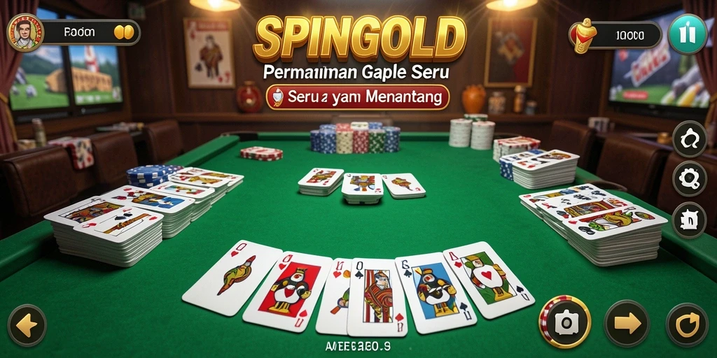Tampilan screenshot SPINGOLD dengan gameplay Gaple yang menarik.