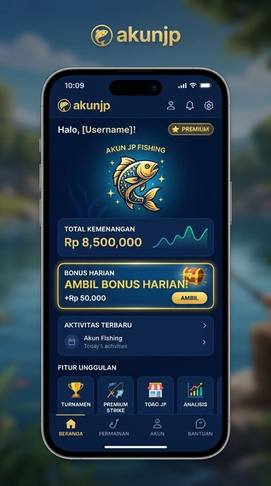 Tampilan antarmuka aplikasi akunjp yang user-friendly.